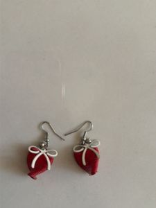 Red Bow Ribbon Earrings