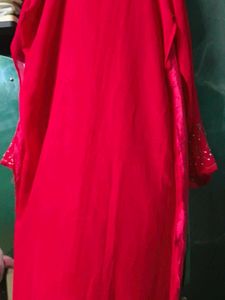 Embroidered Red Kurta