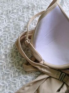 Tan Bow Front Bikini Top