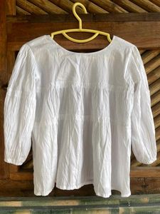 Chic White Cotton Tunic Top