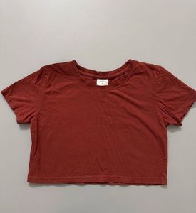 Rust Red Cropped T-Shirt