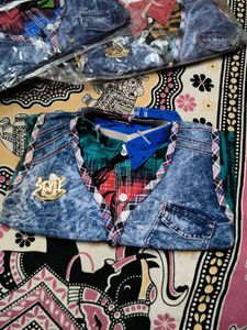 Stylish Denim jeans shirt set