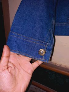 Denim Jacket with Pearl Embellishments
