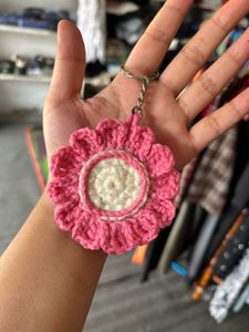 Crocheted Flower Keychains (Set of 2)
