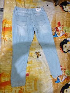 Light Wash Moto Jeans