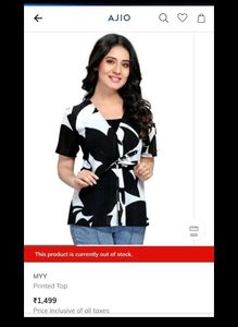 Stylish Black & White Patterned Top🤩❤️
