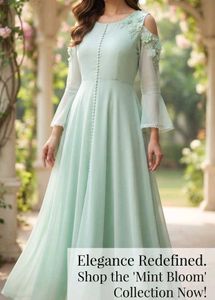 Elegant Mint Green Ethnic Gown