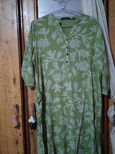 Green Floral Print Kurta