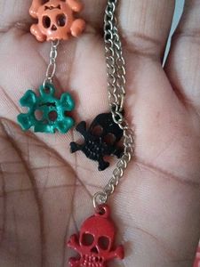 alternative enamel skull cross bones  dangle  earr