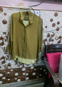 Olive Green Layered Tunic Top