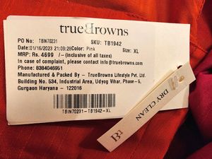 Truebrowns Red pink Jacket Kurta Set Of 3