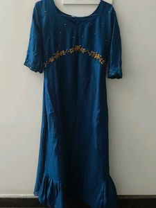 Beautiful peacock  Blue Embellished Gown