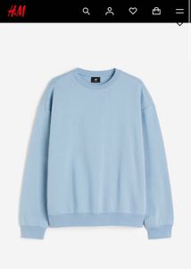 H&m Light Blue Crew Neck Sweatshirt