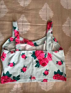 Floral Button-Up Crop Top