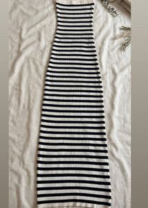 Striped Strapless Maxi Dress