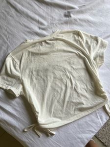 Urbanic - Cream Brooklyn Graphic Crop Top