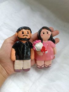 Cute Couple Clay Figurine