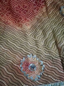 Designer Saree with Sequins and Mirror Work