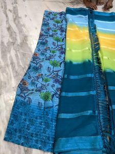 MULTICOLORED GEORGET SAREE