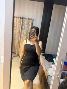 Black Lace-Up Mini Dress🦋