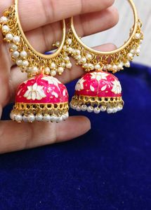 Elegant Meenakari Jhumka Earrings