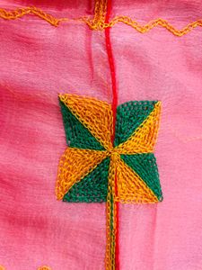 Pink Jaipuri Embroidery Dupatta