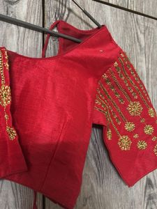 Stunning Red Embroidered Blouse