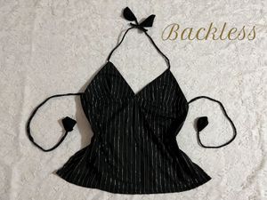 y2k backless chatpate Halter Top