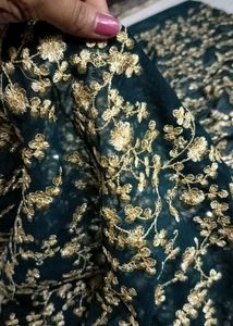 Elegant Green 💚 blouse pics with Gold Embroidery