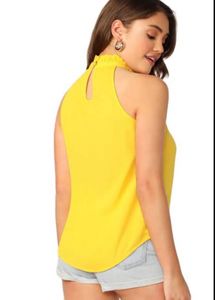 Yellow halter neck top