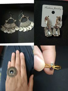 Boho Earrings & Rings Set