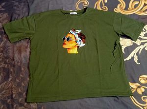 Stylish olive Graphic Print T-shirt - 2