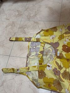 Yellow flower print Tunic with designer back
