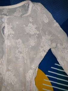 Sheer White Long Sleeve Top