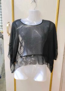 Sheer Black Overlay Top