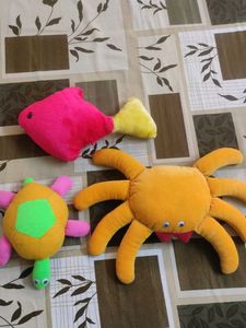 Cute Plush Toy Set - Fish, Turtle, Crab (handmade)