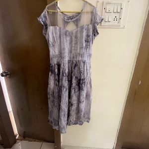 Stylish Grey Tie-Dye Dress