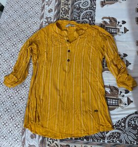 Stylish Yellow Striped Kurta