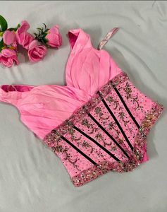 Pink Embroidered corset top