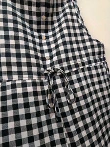Black &amp; White Gingham Jumpsuit with pockets