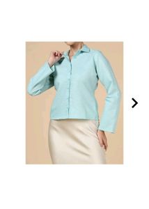 Chic Light Blue Textured Button-Up Shirt