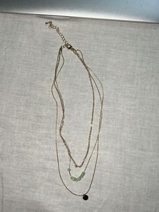 H&M Layered green Beaded gold Necklace