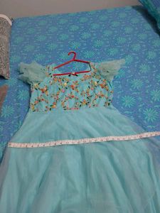 Beautiful Blue Embroidered Gown length 53