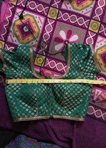 Elegant Emerald Green Brocade Blouse