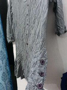 Gingham Button-Down Tunic