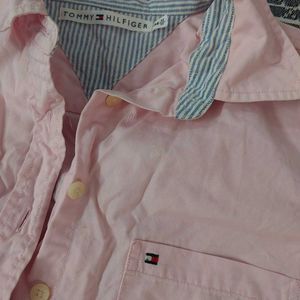 Tommy Hilfiger Pink Short Sleeve Button-Up Shirt
