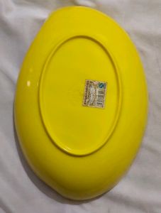 Unused Yellow Colour Mango Style Snacks Plate