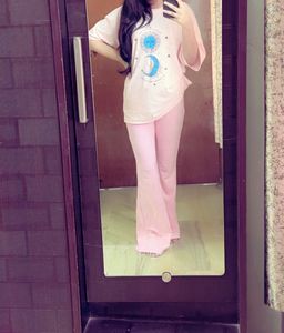 Savana Pink Lace Trim Pajama Set