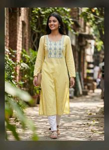 Light Yellow Cotton Kurta