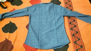 Men's Grey Textured Button-Up Shirt